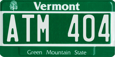 VT license plate ATM404
