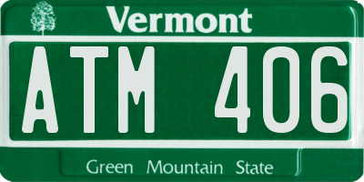 VT license plate ATM406