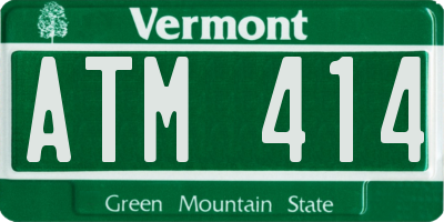 VT license plate ATM414