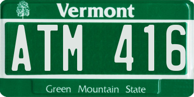 VT license plate ATM416