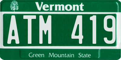 VT license plate ATM419