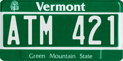 VT license plate ATM421