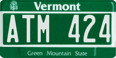 VT license plate ATM424