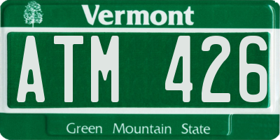 VT license plate ATM426