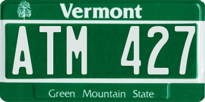 VT license plate ATM427