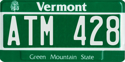 VT license plate ATM428