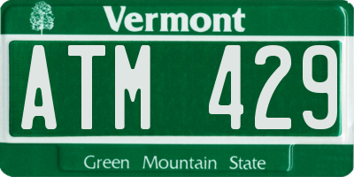 VT license plate ATM429