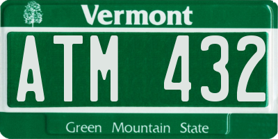 VT license plate ATM432