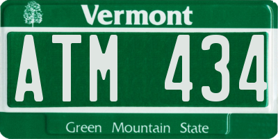 VT license plate ATM434