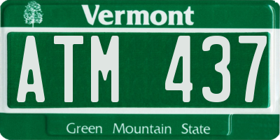 VT license plate ATM437