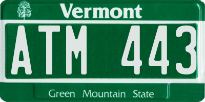 VT license plate ATM443