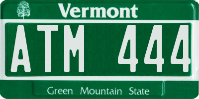 VT license plate ATM444