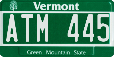 VT license plate ATM445