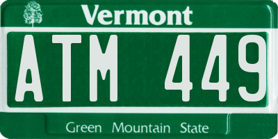 VT license plate ATM449