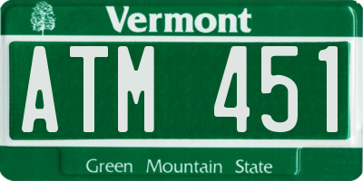 VT license plate ATM451