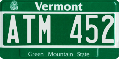VT license plate ATM452