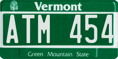 VT license plate ATM454