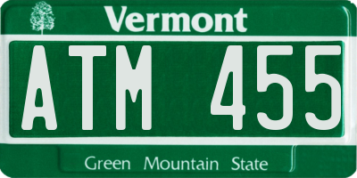 VT license plate ATM455