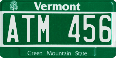 VT license plate ATM456