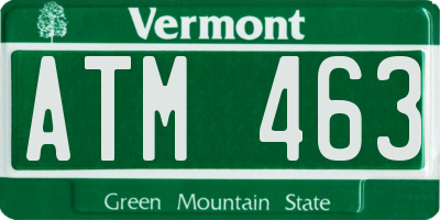 VT license plate ATM463