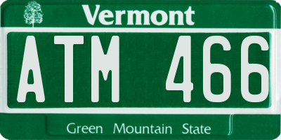 VT license plate ATM466