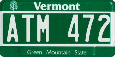 VT license plate ATM472