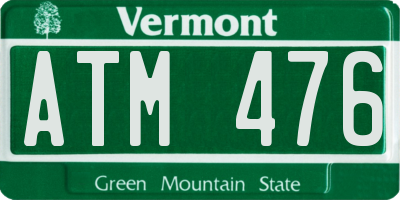 VT license plate ATM476