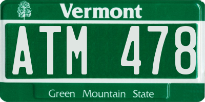 VT license plate ATM478