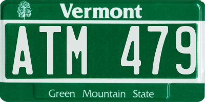 VT license plate ATM479