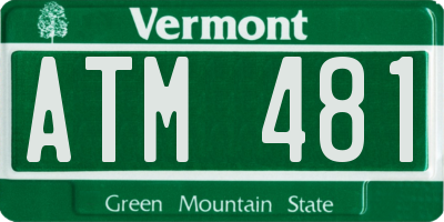 VT license plate ATM481
