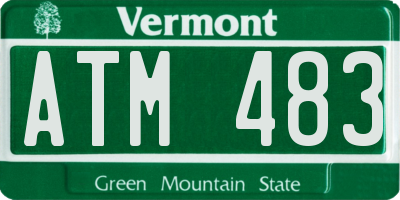 VT license plate ATM483