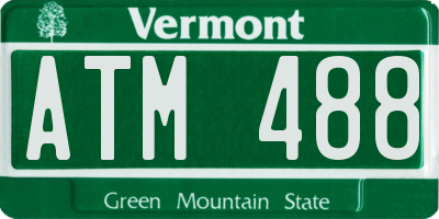 VT license plate ATM488