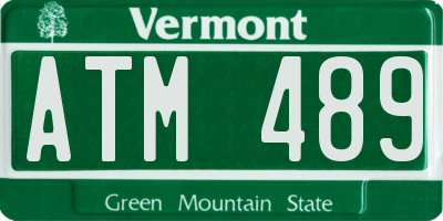VT license plate ATM489