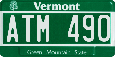 VT license plate ATM490