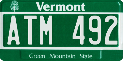 VT license plate ATM492