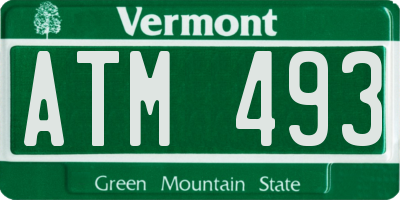 VT license plate ATM493