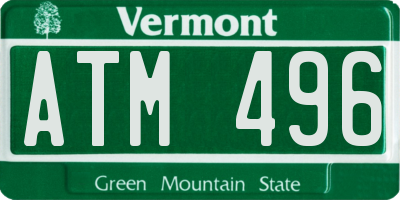VT license plate ATM496