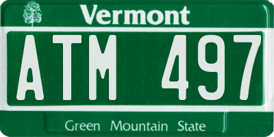 VT license plate ATM497