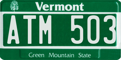 VT license plate ATM503