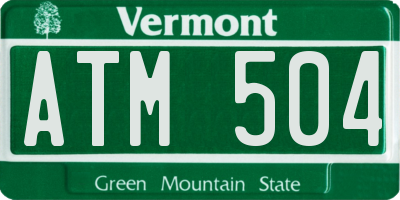 VT license plate ATM504