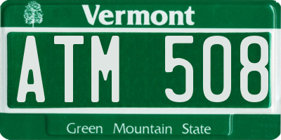 VT license plate ATM508