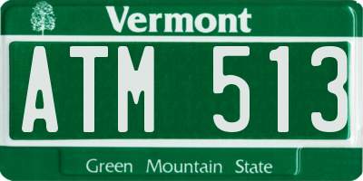 VT license plate ATM513