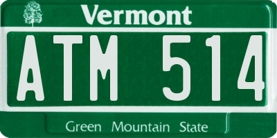 VT license plate ATM514
