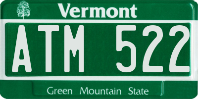 VT license plate ATM522