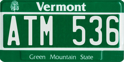 VT license plate ATM536