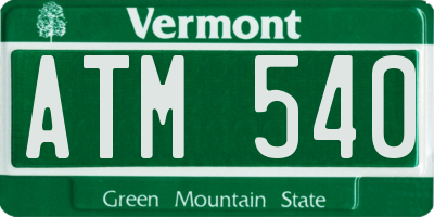 VT license plate ATM540