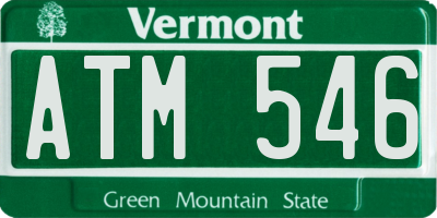 VT license plate ATM546