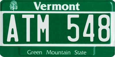 VT license plate ATM548