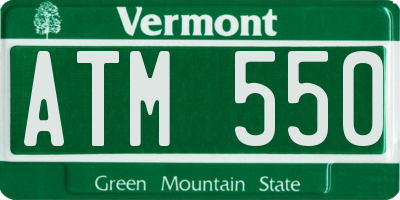 VT license plate ATM550