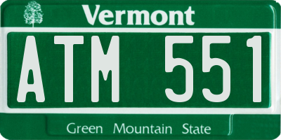 VT license plate ATM551